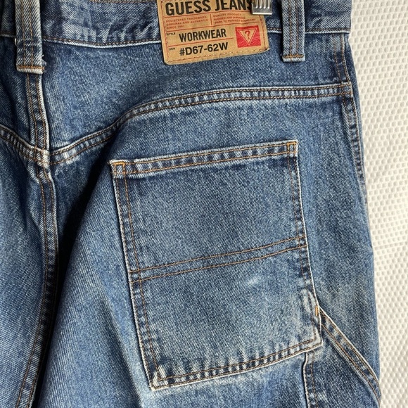Guess Vintage Men Workwear Carpenter/ cargo 1990’s Jeans Men Size 38 D67-62W - Picture 6 of 13